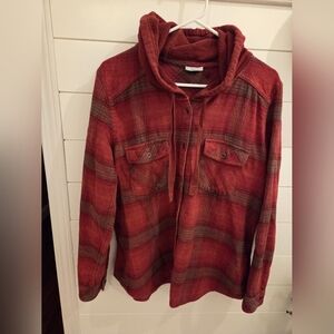 Columbia Red Plaid Hooded Jacket
